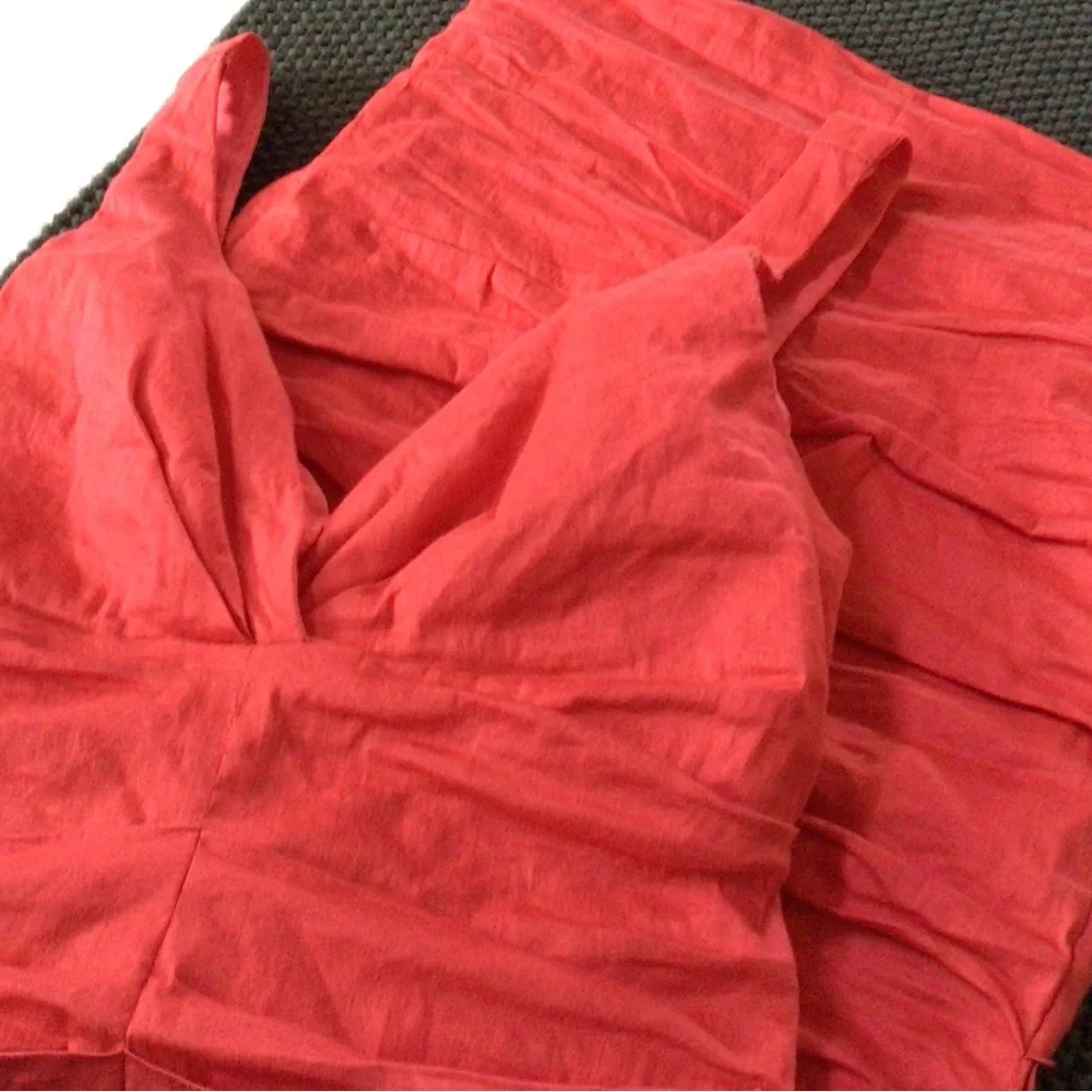 ARTELIER NICOLE MILLER Red Ruched Dress, 0 - Picture 5 of 9